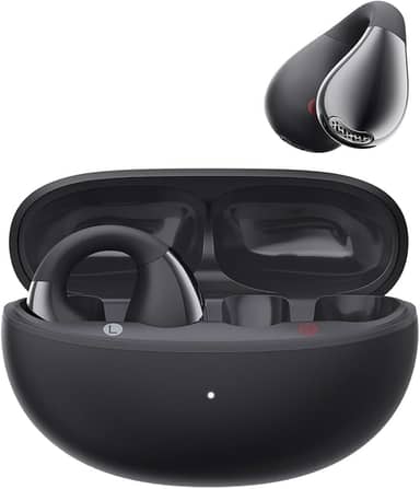 Fones de ouvido sem fio QCY Crossky C30S, conexão dupla Bluetooth 6.0, 40 horas de duração da bateria e carregamento rápido, leve e confortavel de usar para corrida/fitness(Preto)