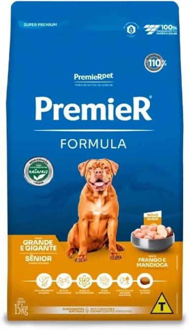 Ração Premier Formula Cães Sênior Portes Grande E Gigante Sabor Frango 15kg