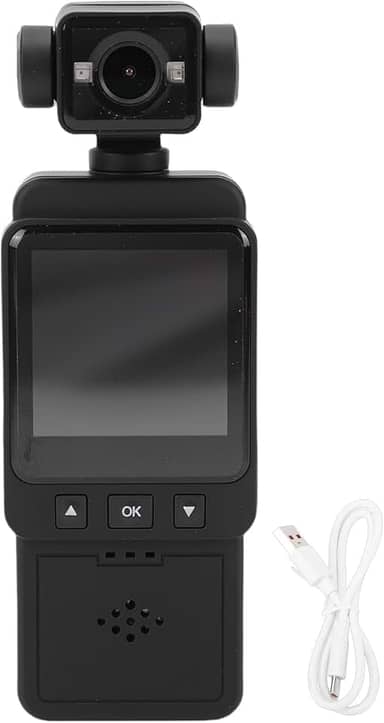 Dpofirs Câmera de Ação 1080P, Tela TFT de 1,54 Polegada, Lente Giratória de 360 graus Com Estabilização WiFi Integrada, para Gravação de Vlog POV de Motocicleta de Ciclismo