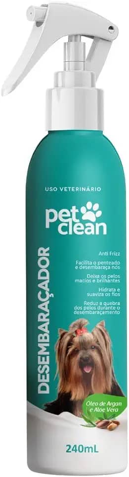 Pet Clean Desembaraçador de Pelos Anti-Frizz para Cães e Gatos, com Óleo de Argan e Aloe Vera, 240ml