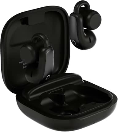 Fone de Ouvido Bluetooth Basike, Fone sem fio Bluetooth 5.3 com clipe, Condução Óssea, Cancelamento de Ruído, IPX5, Reprodução 28 Horas, Compatível com iOS, Android para Corrida e Fitness (Preto)