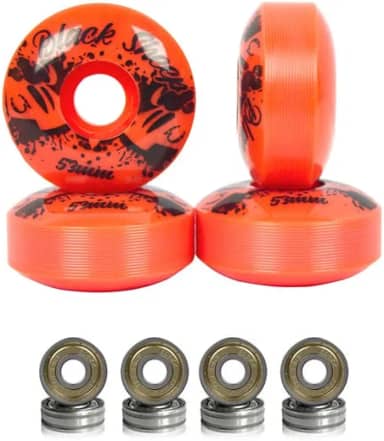 Rodas de Skate 53mm Laranja Dureza 95A com Rolamentos ABEC-5