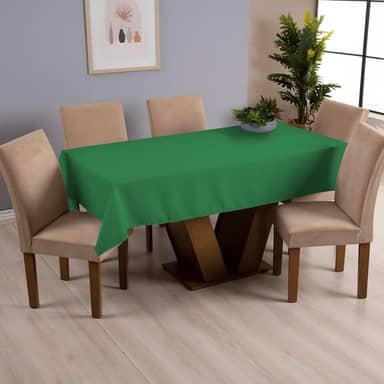 Toalha de Mesa Oxford, Retangular 145x140cm, 100% Poliéster, Tecido Liso, 4 Lugares, para Sala de Jantar, Festas e Eventos (Verde)