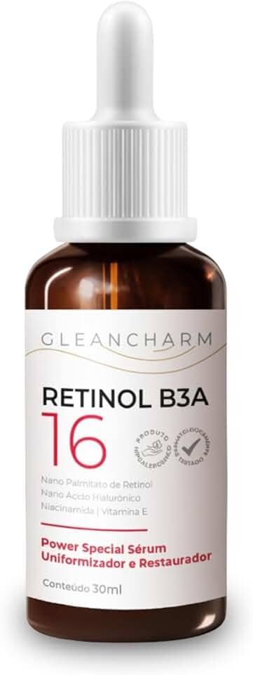 Retinol B3A Sérum Facial Retinol + Ácido Hialurônico Vitamina E e B3 Anti-Idade - GLEANCHARM