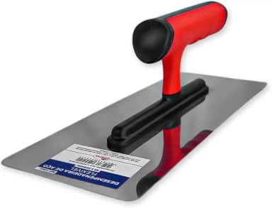Desempenadeira Flexível Aço Inoxidável Compel 95x240mm Vermelho Efeito Decorativo Marmore Cimento Queimado Para Pedreiro Profissional - 1.2441