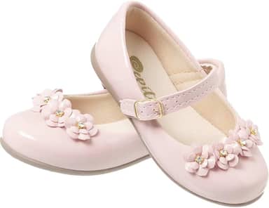 Sapatilha Infantil Branca com Laço de Flores para Meninas