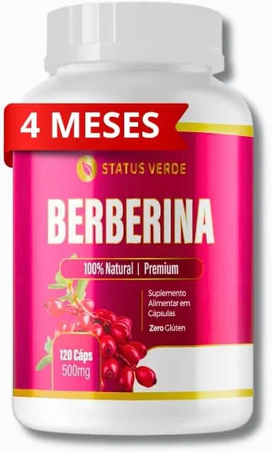Berberina Premium Pura 120 Cápsulas 500mg [4 Meses de Duração]