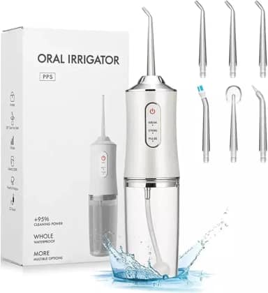 Irrigador Oral Portátil Limpeza Profunda Jato D àgua Supersônico 3 Modos Diferentes Tanque de 220ML Eletrico Dentes e Gengiva