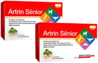 2 Artrin Sênior Cães Cão Cachorros Idosos Suplemento Ginseng 30 Cp Kit