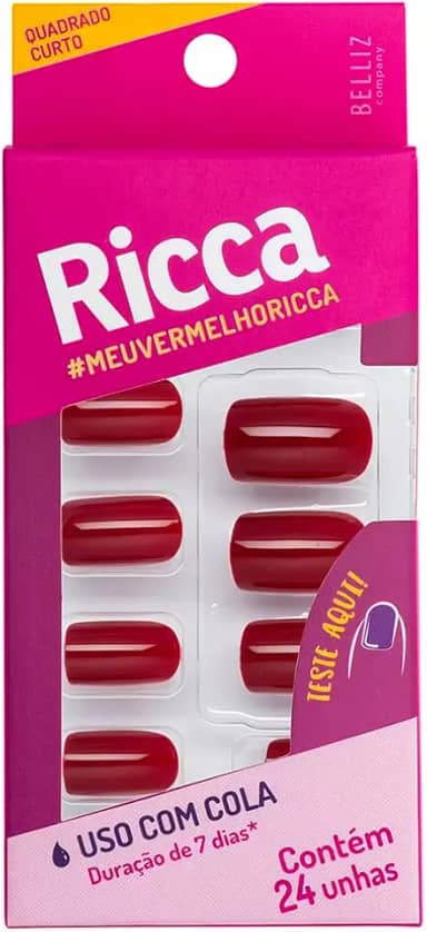 Ricca Unhas Vermelho Bordô