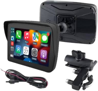 Tela Navegador Sensível ao Toque GPS Central Multimídia HD 5 Polegadas IP67 Modo Moto Auto Carplay Sem Fio Bluetooth Andoid Auto