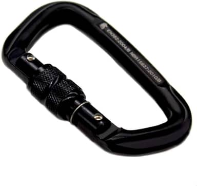 Mosquetão aço D operações especiais 50KN trava rosca SideUp