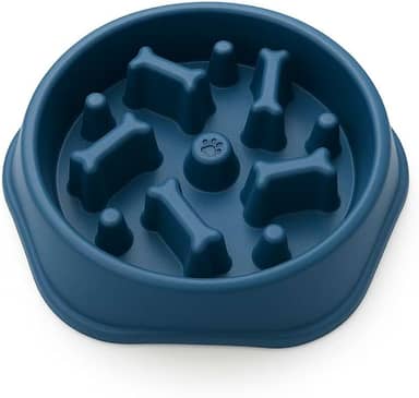 Comedouro Lento Labirinto para Cães, Plástico Resistente, 20 cm, Alimentação Consciente, Antiderrapante (Azul)