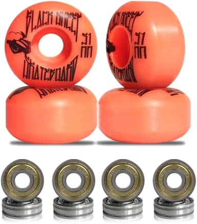 Roda para Skate Black Sheep 51mm Laranja Dureza 90a com Rolamentos ABEC-5