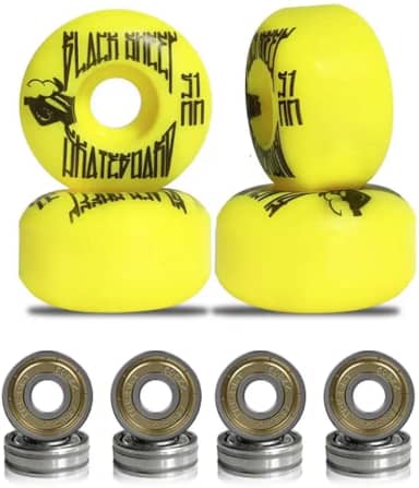 Roda para Skate Black Sheep 51mm Amarela Dureza 90a com Rolamentos ABEC-5