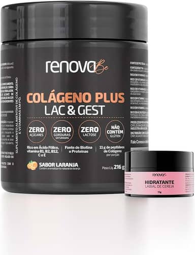 1 Colágeno com Biotina para Lactante e Gestante - Renova Be (216g, Laranja)