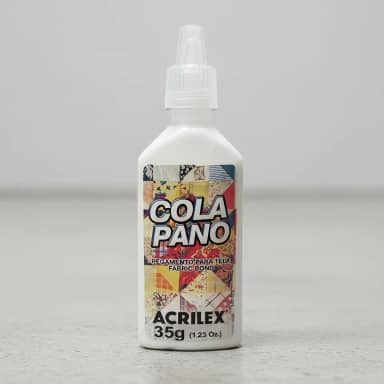Cola Pano 35g com Bico Aplicador – Fixação Forte em Tecidos | Ideal para Patchwork, Apliques, Roupas e Artesanato