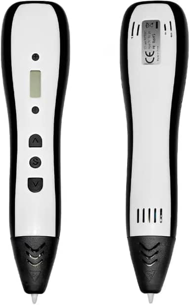 Caneta 3D RP700C com Tela OLED, Design Aerodinâmico, Temperatura Ajustável, Bico de Cerâmica de 0,6mm, Aquecimento Rápido em 25s, Controle de Velocidade, Imprime em PLA/ABS, Branca