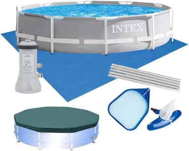Piscina Estrutural Armação 6.503 Litros com Filtro + Capa +Forro + Kit Limpeza (220v)