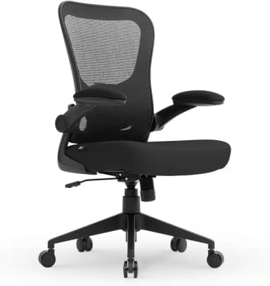 Cadeira de Escritório Ergonômica DT3 Vita, Braço Rtátil até 90º, Apoio Lombar Ajustável, Mesh Spandex ™ Respirável, Tecido Softex™, Confortável, Espuma Injetada, Certificada NR-17(Black)