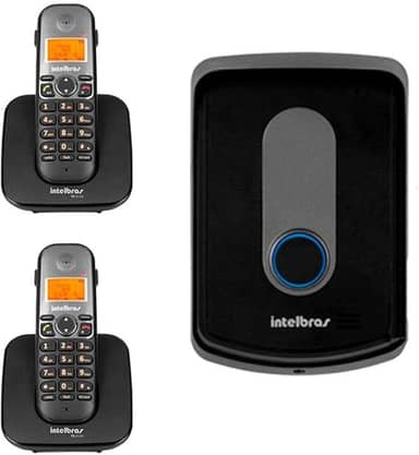 Kit Interfone Porteiro Residencial Intelbras Sem Fio TIS 5010 02 Ramais Internos