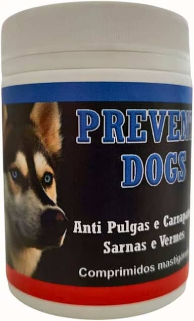 Prevent Dogs 12 Comp - 4 em 1 - Anti Pulgas, Carrapatos, Sarnas e Vermes Para cães 7,5 a 15kg