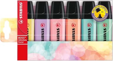 Marca Texto - Stabilo Boss Original Pastel – Estojo com 6 Unidades – Em 6 Cores Sortidas
