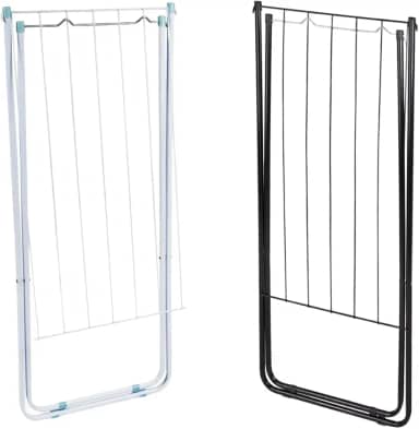 Varal De Chão Slim Para Roupas Retrátil Inoxidável Reforçado (PRETO)