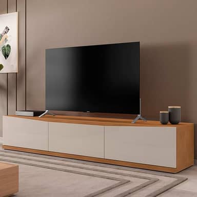 Rack Para Sala Tv Eros 180 Com 2 Portas e 1 Gaveta Cedro/off White