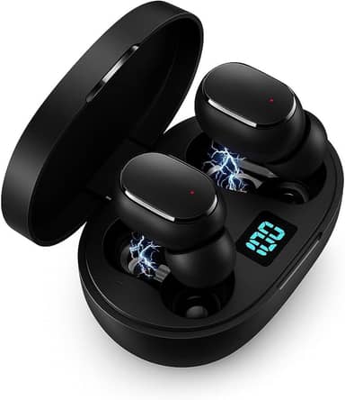 Top Fone de Ouvido Premium Bluetooth 5.1 TWS Wireless com Visor LED, Som Hi-Fi Estéreo, Cancelamento de Ruído, Toque Inteligente, Bateria Longa, Microfone, Compatível com Android e iOS