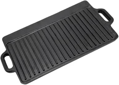 Chapa, Chapa Grill para Fogão e Indução, 23 * 45cm, Duas Maneiras de Usar, Ferro Fundido para Fogao