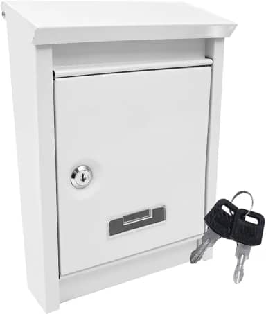 Caixa de Correio, Mailboxes com Fechadura, Caixa Para Correspondência, 30 x 20.5 x 6.5 cm(Branco)