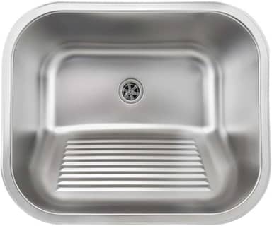 Tanque para Lavanderia Monobloco em Aço Inox Escovado 55x45 com Válvula
