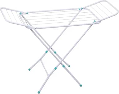 Varal de Chão Reforçado com Abas Dobrável Retrátil Slim Cor Branco