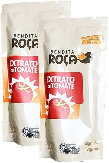 Kit 2x: Extrato De Tomate Orgânico Sachê Bendita Roça 200g