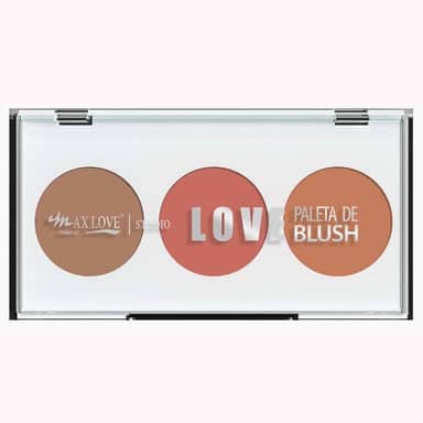 Paleta de Blush Trio Max Love - Super Pigmentado, Maquiagem Profissional, Cor 3 - Alta Fixação