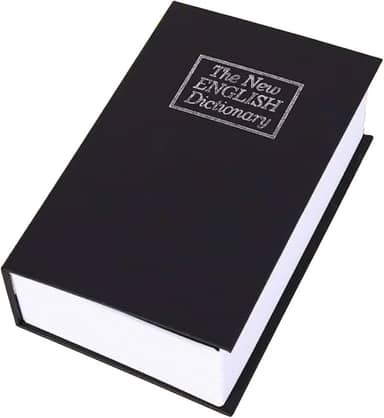Cofre Camuflado Com Chave em Formato de Livro 18X12cm (Preto)