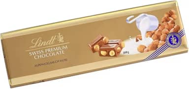 Chocolate Lindt Premium, Ao Leite Com Avelã, Barra de 300g