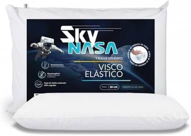 Travesseiro Sky NASA Viscoelástico Basic - Espuma D30 com Tecnologia Termossensivel - Hipoalerginico