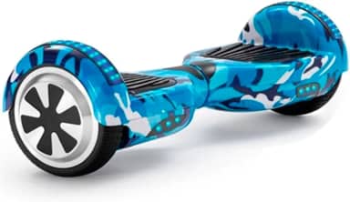 Hoverboard Skate Elétrico 6.5" com Led e Bluetooth Original Brinovar (Azul Camuflado)