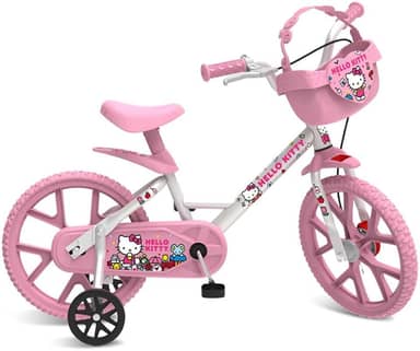 Bicicleta Aro 14 Hello Kitty Rosa Bandeirante