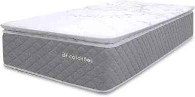 Colchão Solteirão Molas Ensacadas Pillow Top 97x203cm Premium Sleep Cinza BF ColchõesSolteirão