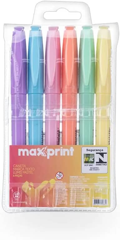 Caneta Marca Texto Lumis Maxprint­ BT 6 cores