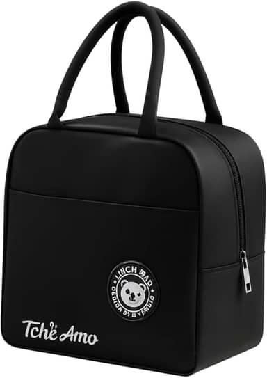 Bolsa Térmica Marmita Lancheira Escolar Fitness Academia Passeios Conserva Quente e Frio Compacta e Elegante (Preto)