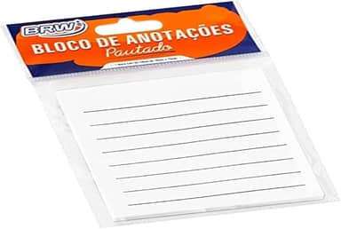 Bloco Adesivo Smart Notes 76x76mm Pautado Branco Bloco com 50 Folhas, BRW