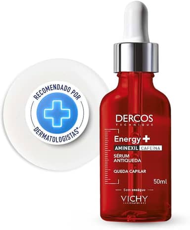 Vichy Dercos Energy+ Sérum Capilar Antiqueda, com Aminexil, Niacinamida e Cafeína, Aumenta Espessura dos Fios, Fortalece e Reequilibra o Couro Cabeludo, para Todos os Tipos de Cabelos, 50ml