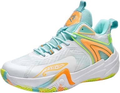 Tênis de basquete feminino, moderno, de cano alto, atlético, leve, vôlei, caminhada, corrida, esportes ao ar livre, Verde, 36