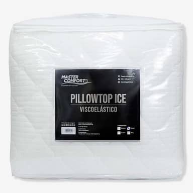 Pillowtop Ice Viscoel?stico, Colch?o com Tecnologia Refrescante, N?o-al?rgico, 6cm de ALTURA