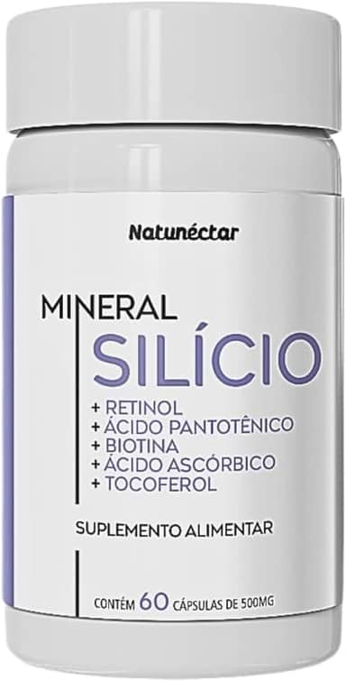 Silício Com Vitaminas A,B5,B7,C,D,E 500mg 60 Cápsulas - Natunéctar