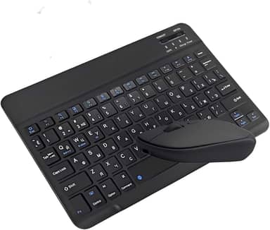 Combo Teclado e Mouse sem Fio Bluetooth Ultrafino e Recarregável para Tablets e Celulares Compatível com Windows/Mac/Android Para Lite P610 Tab S6 - Preto